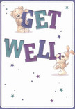 Offering a gentle moment of optimism, this get well card's bright design holds a soothing energy that feels right at home in Colney Hatch. Two adorable illustrated friends-a chubby teddy bear perched playfully atop the 'GET' and a floppy-eared puppy supporting the colourful 'WELL'-fill the composition with affectionate character. The hues of deep indigo and calming teal stand out against a creamy white backdrop, their vibrancy shining like the first blossoms of spring on Colney Hatch High Road. Soft, shimmering stars-scattered in purples and blues-add a note of magic, their twinkling presence infusing the card with hope and whimsy. The meticulously rendered fur invites the eye to imagine its plush comfort, reminiscent of the tactile delight in fresh foliage and blooms. With every element placed to nurture, this card delivers not just a thoughtful message but a heartfelt embrace of local care, perfect for lifting someone's spirits right here in the Colney Hatch community.